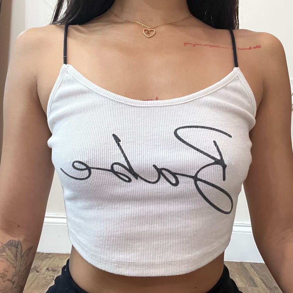 Babe Cropped White TankTop XS